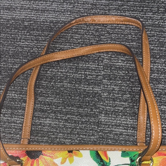 Nine West Floral Tote Bag with Tan Handles/ preowned - Picture 3 of 9